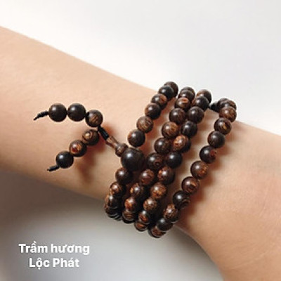 Chuỗi Hạt Trầm Hương Cao Cấp Sánh Chìm 108 hạt 6mm