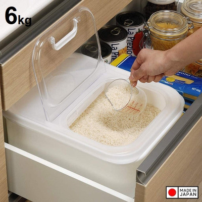 Thùng gạo nắp bật Inomata Kikubari 6kg - Hàng Nội Địa Nhật Bản