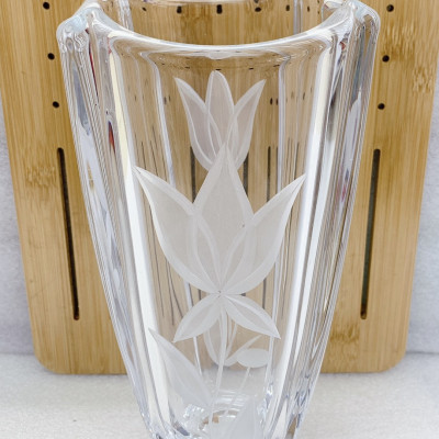 Bình hoa pha lê thủy tinh 4 góc  cao ấp 28cm - ANTH495