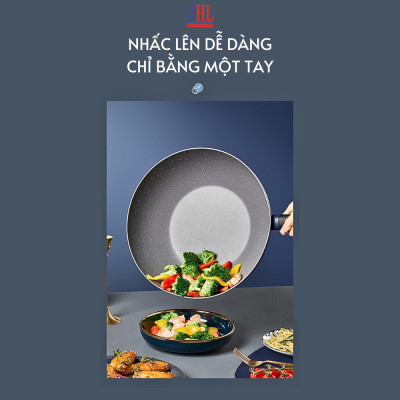 Chảo chông dính vân đá cao cấp hàn quốc Mitomo Cooker King siêu bền- Hàng chính hãng