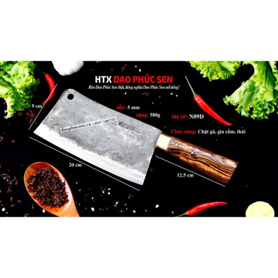 Dao Phúc Sen Chặt Gà Cán Cẩm Khâu Đồng N09D