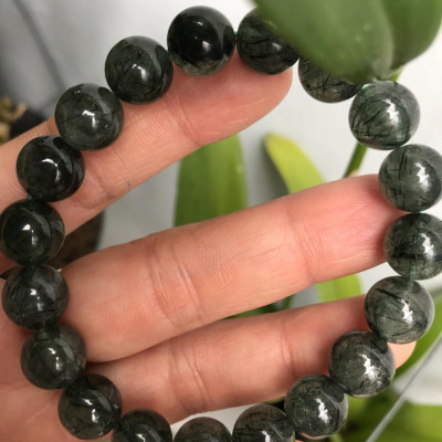 VÒNG THẠCH ANH TÓC XANH TỰ NHIÊN 10ly5 NỮ MỆNH MỘC MỆNH HOẢ 