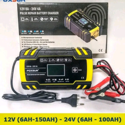 SẠC BÌNH ẮC QUY ĐIỆN TỬ 12V-24V SẠC 150A FOXSUR NHIỀU CHỨC NĂNG SẠC 