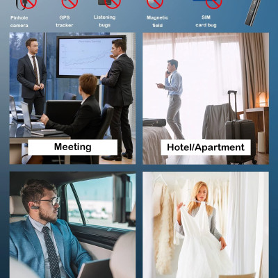 ROGTZ - Máy Dò WT16 Phát Hiện Camera Máy Ghi Âm Nghe Trộm Thiết Bị GPS Dò Sóng Wifi Dò Sóng RF Phát Hiện Tự Động 6 Cấp Độ Nhạy Phạm vi dò rộng 10-15m Cổng Sạc Type-C Angten Đa Hướng Pin Lithium 3.7V/200mA 15 giờ Màn Hình Hiển Thị - Hàng Chính Hãng