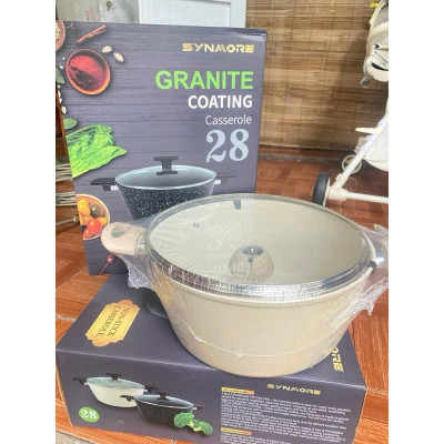 Nồi chống dính vân đá đủ size 20,22,24,26, 28cm tay cầm chống nóng dùng cho mọi loại bếp