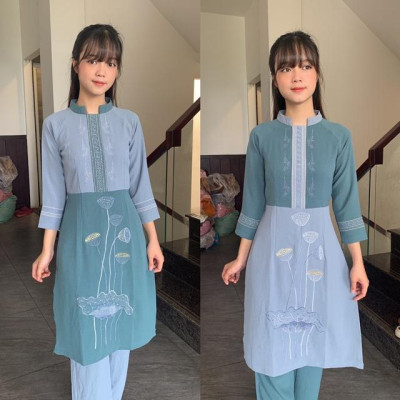 Đồ đi chùa , áo dài thời trang, đồ cao cấp , đũi thổ cẩm