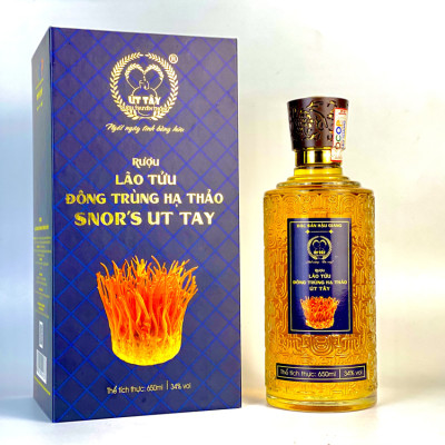 Rượu Lão Tửu Đông Trùng Hạ Thảo Út Tây - Chai Thủy Tinh 650ml - Đặc Sản Hậu Giang