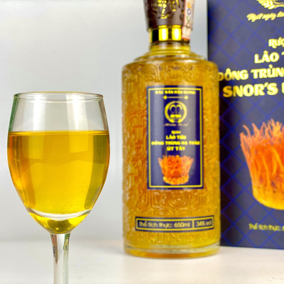 Rượu Lão Tửu Đông Trùng Hạ Thảo Út Tây - Chai Thủy Tinh 650ml - Đặc Sản Hậu Giang