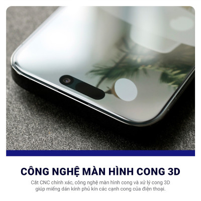 Kính cường lực khung tự dán cho iPhone 16 ProMax / 16 / 16 Plus / 16 Pro hiệu WIWU SQ-008 Easy install - Viền siêu mỏng 0.33mm, chống mẻ cạnh, Phủ nano siêu mượt - Hàng nhập khẩu