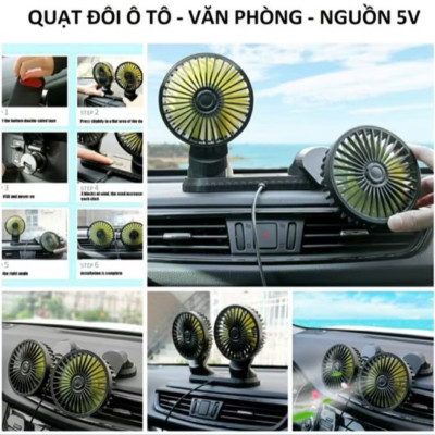 BỘ QUẠT ĐÔI 3 CẤP ĐỘ GIÓ SIÊU MÁT LẠNH XOAY 360