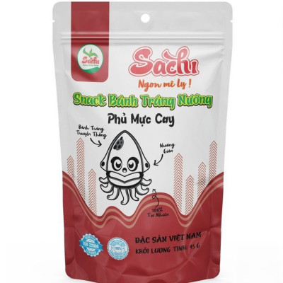 Bánh Tráng Nướng Tẩm Vị Mực Cay Sachi 45gram