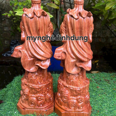 Tượng trần quốc tuấn trần hưng đạo vương bằng gỗ hương đá  cao 50cm