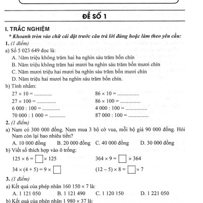 Bộ Đề Kiểm Tra Môn Toán Lớp 4 Tập 2 (Dùng Kèm SGK Kết Nối Tri Thức Với Cuộc Sống)_HA