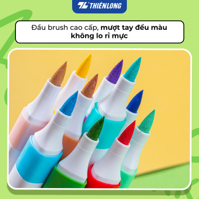 [Tặng 2/4/6 màu] Acrylic Markers/ Bút sơn/ Bút lông 12/24/36 màu ThiênLong Colokit - Màu sắc tươi sáng, Không thấm qua mặt giấy
