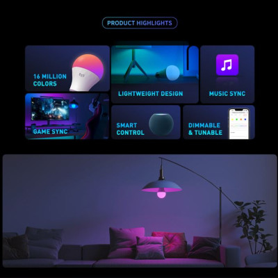 Bóng đèn Led thông minh Yeelight Bulb W4 Lite 9W - RGB 16 triệu màu - Hỗ trợ Apple Homekit, Razer Chroma