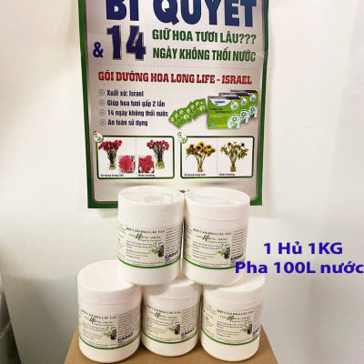Thuốc Chăm Sóc Hoa tươi Cắm Xốp Lâu Tàn tại shop hoa Longlife SG của Israel (Combo 5KG pha 500L nước tiết kiệm) giúp hoa tươi gấp 2 lần và hạn chế thay hoa định kỳ, hoa cắm lẵng tươi lâu