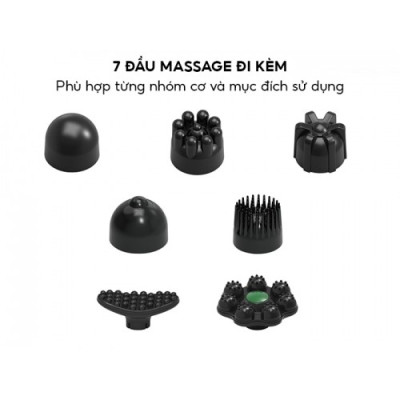 Máy Massage Cầm Tay Nikio NK-177 - Không Dây Pin Sạc, 7 Đầu Mát Xa Độc Đáo, 5 Chế Độ, 6 Tốc Độ Matxa, Hỗ Trợ Giảm Đau Cơ, Cứng Khớp, Thư Giãn Toàn Thân - Tay Cầm Dài Dễ Thao Tác