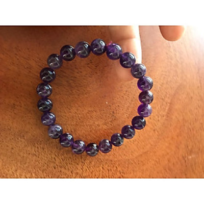 VÒNG ĐÁ THẠCH ANH TÍM TỰ NHIÊN 8LY ĐẸP NỮ MỆNH HOẢ THỔ 