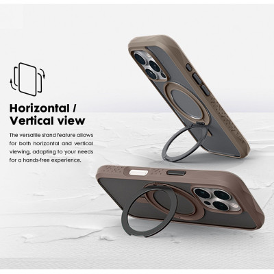 Ốp LAUT Crystal Matter Cho iPhone 16 Series Vòng MagSpin Tích Hợp Sạc Không Dây Xoay 360 Độ Làm Chân Đế Hàng Chính Hãng