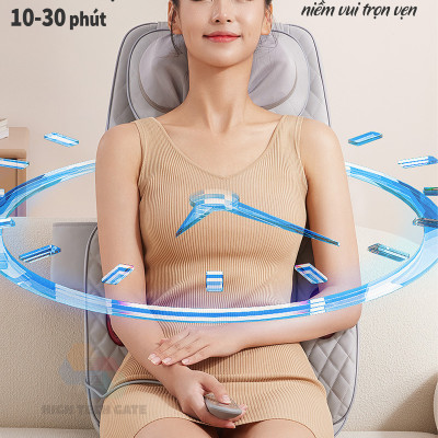 Đệm Massage Toàn Thân 918-7 Chế Độ Massage 3D, Tích Hợp Nhiệt Hồng Ngoại, 3 Cường Độ Xoa Bóp, 3 Mức Rung và Chườm Nóng, hàng chính hãng