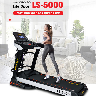 Máy Chạy Bộ Lifesport LS-5000,Máy Chạy Bộ Hiển Thị Nhịp Tim Lượng Calo Và Tốc Độ Và Quãng Đường Chạy, Vùng Chạy Rộng