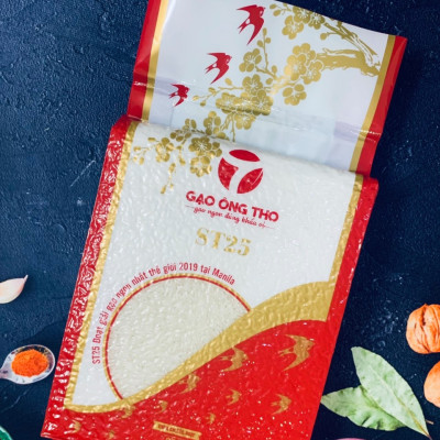 Combo 2 Túi Gạo ST25  2Kg Ông Thọ  - Cơm Thơm, Dai, Mềm Dẻo, Vị Ngọt - Đạt giải gạo ngon nhất thết giới 2019 tại Manila