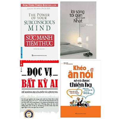 Combo Kỹ Năng Sống Bán Chạy Nhất Mọi Thời Đại: Sức Mạnh Tiềm Thức + Đọc Vị Bất Kỳ Ai - Để Không Bị Dối Lừa Và Lợi Dụng + Khéo Ăn Nói Sẽ Có Được Thiên Hạ + Lối Sống Tối Giản Của Người Nhật (Bộ 4 Cẩm Nang Bứt Phá Bản Thân Và Thu Hút Người Đối Diện / Tặng Kèm Bookmark Happy Life)