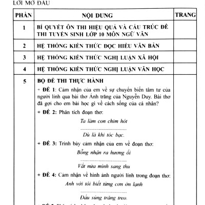 Hướng Dẫn Ôn Tập Hiệu Quả Kì Thi Tuyển Sinh Vào Lớp 10 - Môn Ngữ Văn