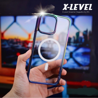 Ốp lưng từ tình viền TPU mạ crom cho iPhone 14 Pro Max / 15 Pro Max / iP 14 Pro / 15 Pro hiệu X-Level Streamer Rainbow - Thiết kệ mặt lưng PC chống ố, lực hút nam châm mạnh mẽ, thiết kế sang trọng - Hàng nhập khẩu