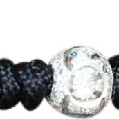 Vòng Kết Dây Đen Charm Bi Bạc Ngọc Quý Gemstones GA155