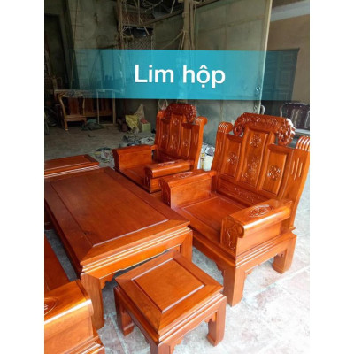 Bộ bàn ghế âu á kiểu như ý tay hộp gỗ lim bộ 2m2 và bộ 2m4