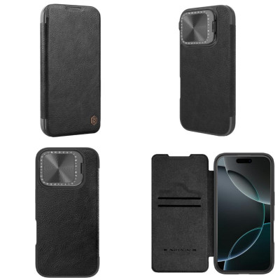 Bao da cho iPhone 16 Pro Max - 16 Pro NILLKIN QIN PROP - bảo vệ Camera kiêm giá đỡ - Hàng chính hãng