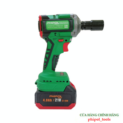 Combo Máy siết bu lông 780N.M 21V động cơ không chổi than PHIPOL TOOLS PH3035 Kèm 2 pin và sạc - Hàng Chính Hãng