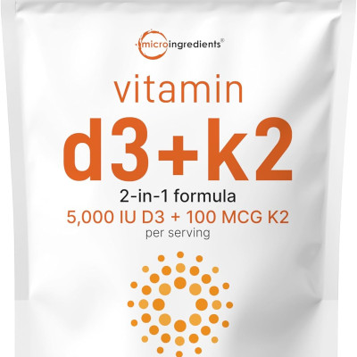 Micro Ingredients Vitamin D3 K2 MK7 (300 viên) - Hỗ Trợ Xương Chắc Khỏe, Giảm Mệt Mỏi Căng Thẳng Khi Tập Luyện