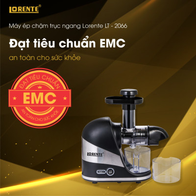Máy Ép Chậm Trục Ngang Thế hệ mới 2022.Ép trái cây, Rau xanh, Củ quả. Ép được Rau má, Cần Tây, Cùi dừa. 300W - Lorente LT2066 - Hàng chính hãng