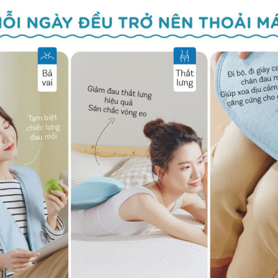 Máy Massage, Máy Đấm Lưng BEAR MA-B01V1 Gồm 4 Kỹ Thuật Đấm Lưng, 16 Cường Độ Massage Như Người Thật - Bảo Hành 18 Tháng - Hàng Chính Hãng