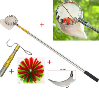 Sào Vợt Inox Hái Trái Cây Cao Cấp – Rút Dài Tới 6M, Kèm 4 Phụ Kiện Tiện Lợi Hàng Xịn Loại 1