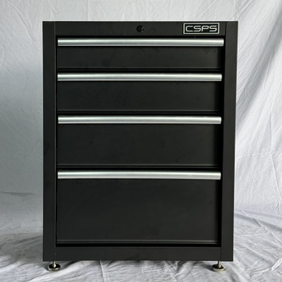 Tủ dụng cụ CSPS 61cm - 04 hộc kéo màu đen chân tăng chỉnh (tay cầm trắng)