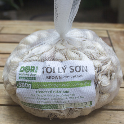 Tỏi Lý Sơn Dori Green - Loại tỏi tách tép - Túi lưới 500g - Trồng tại đảo Lý Sơn