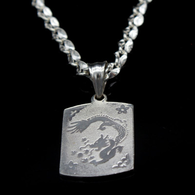 Dây chuyền và mặt dây chuyền trẻ em bằng bạc ta BẠC HIỂU MINH dte028 tuổi thìn