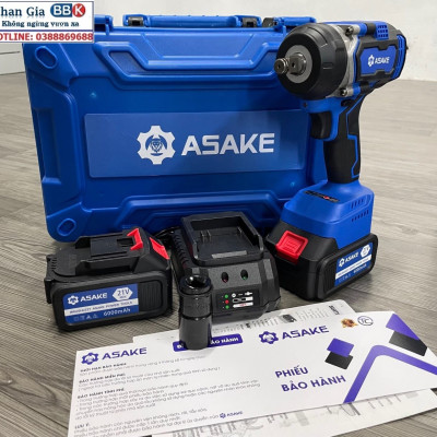 Máy Siết Bulong ASAKE 21V Lực Siết 380NM - Động Cơ Không Chổi Than Siêu Mạnh Mẽ, 100% Dây Đồng - Bảo Hành 12 Tháng