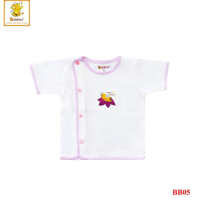 COMBO 5 Áo sơ sinh bác sĩ viền màu in hình tay ngắn cotton BABIBOO - BB05