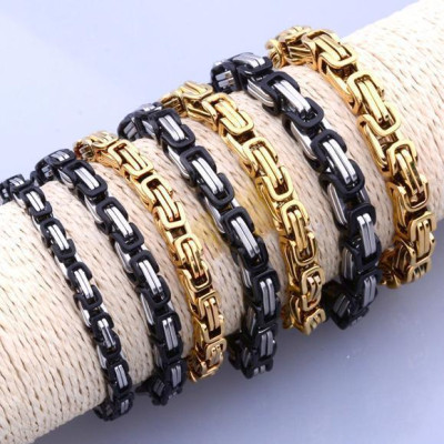 Vòng tay Lắc tay nam titan cao cấp đẹp inox thép không gỉ kiểu ziczac vuông trangsucpt 5mm PTLTNA82