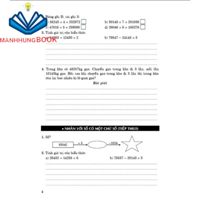 Sách - Vở Bài Tập Nâng Cao Toán 4 - Tập 2 (Bám Sát Sgk Kết Nối Tri Thức)