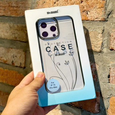 Ốp lưng cho iphone 15 pro max Memumi hoa đính đá Swarovski cực sang siêu mỏng nhẹ - hàng chính hãng