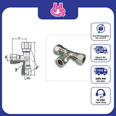 Đầu nối chữ T khí nén ren ngoài Pneumax series ART.209 - Hàng chính hãng