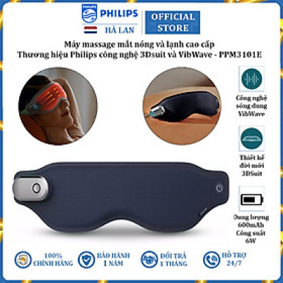 Máy massage mắt nóng và lạnh công nghệ 3Dsuit và VibWave Philips PPM3101E - Hàng Nhập Khẩu