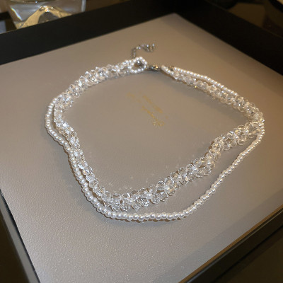 Dây chuyền vòng cổ hạt cườm trong suốt lấp lánh blink blink phong cách Hàn Quốc sang chảnh ấn tượng phong cách hot girl