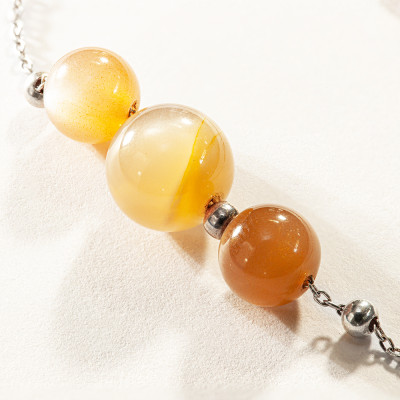 Lắ Tay Phong Thủy Đá Xà Cừ - Hắc Nguyệt Quang Thiên Nhiên Mix Bạc LT006