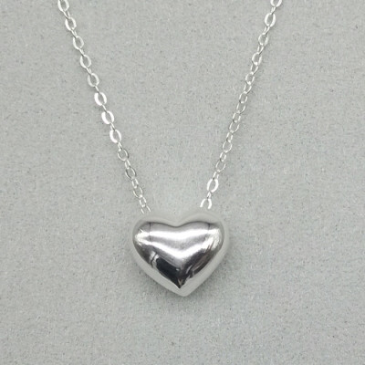 Bộ Dây Chuyền Liền Mặt Bạc Ý S925 Bạc Xinh Huệ Ngân - Tim Phồng Xinh PP1481